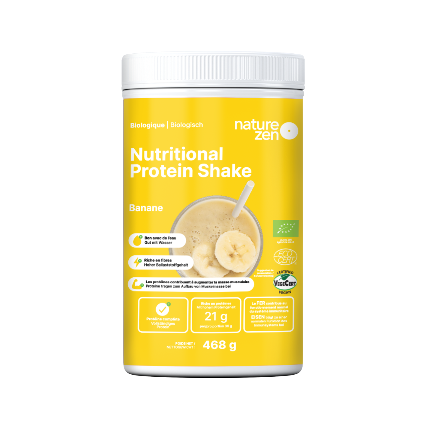 Nature Zen Essentials - Organisches Proteinpulver auf pflanzlicher Basis - Banane