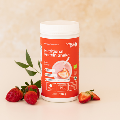 Organic Vegan Nutritional Protein Shake Powder | Nature Zen Essentials - Strawberry