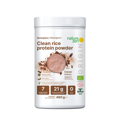 Nature Zen Origin - Poudre de protéines de riz bio - Cacao 