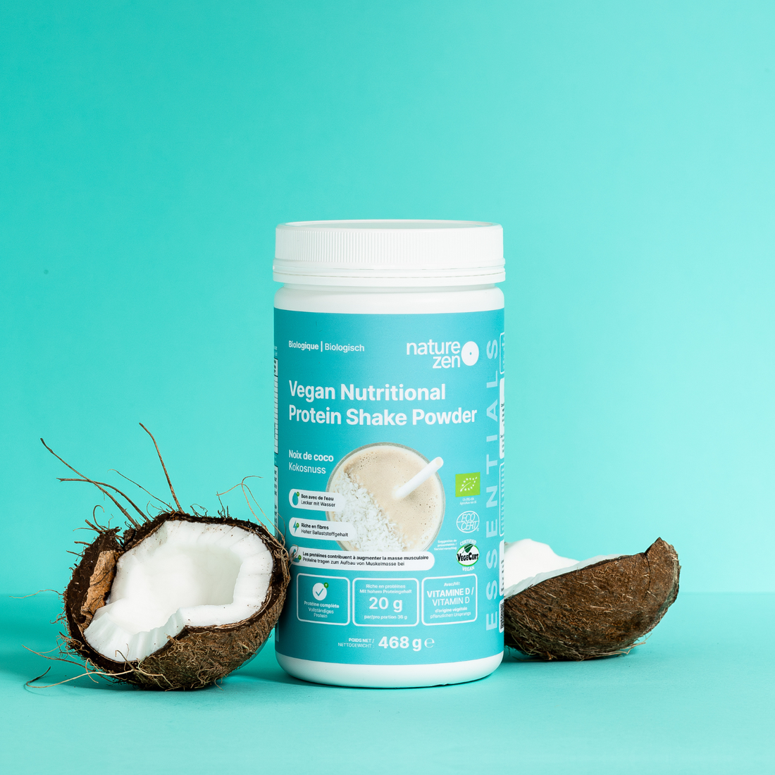 Bio Veganes Nährstoff-Proteinshake-Pulver | Nature Zen Essentials - Kokosnuss