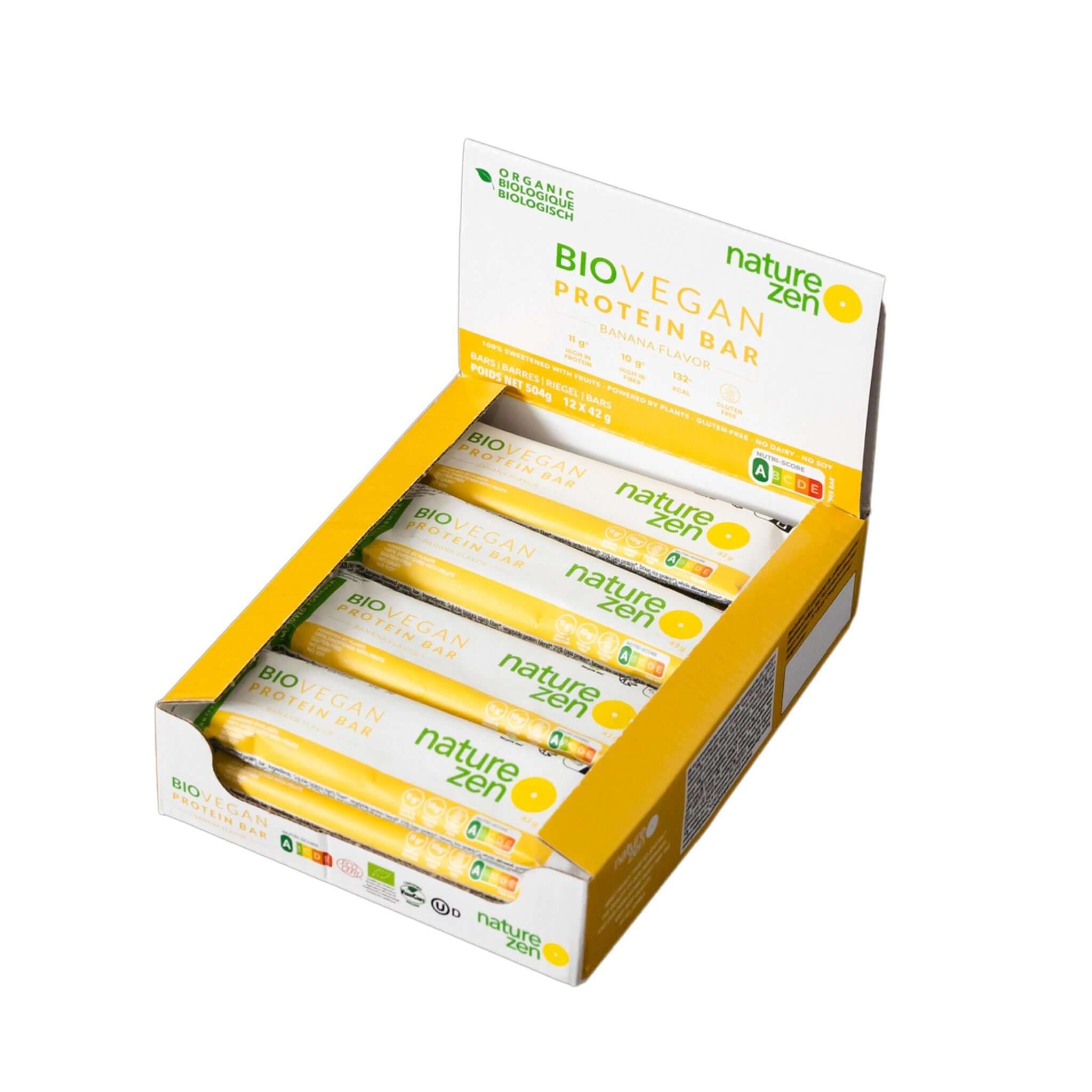 Nature Zen Organic Vegan Protein bars - Banana [New Recipe] box