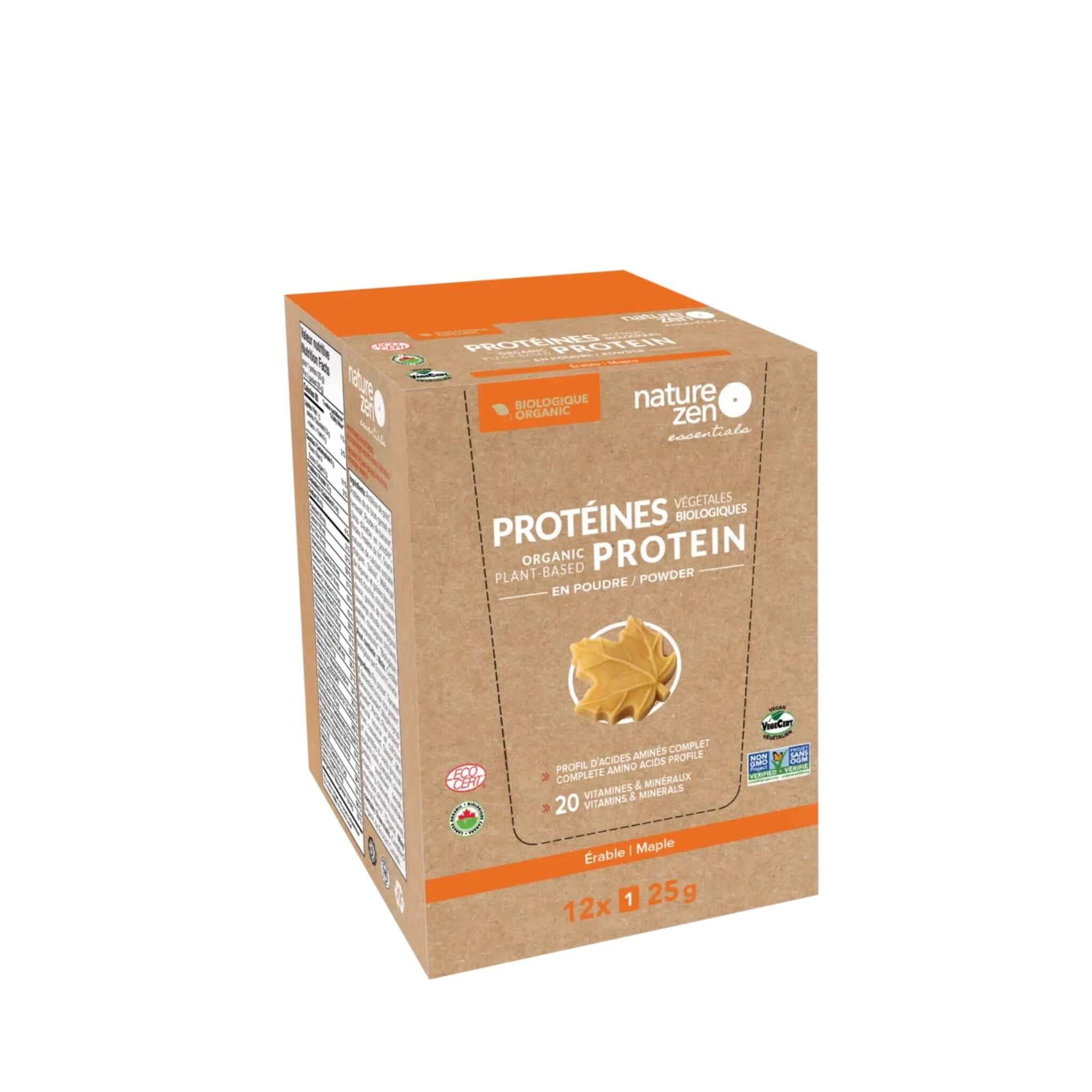 Nature Zen Essentials - Organic Plant-Based Maple Protein Powder (travel box)