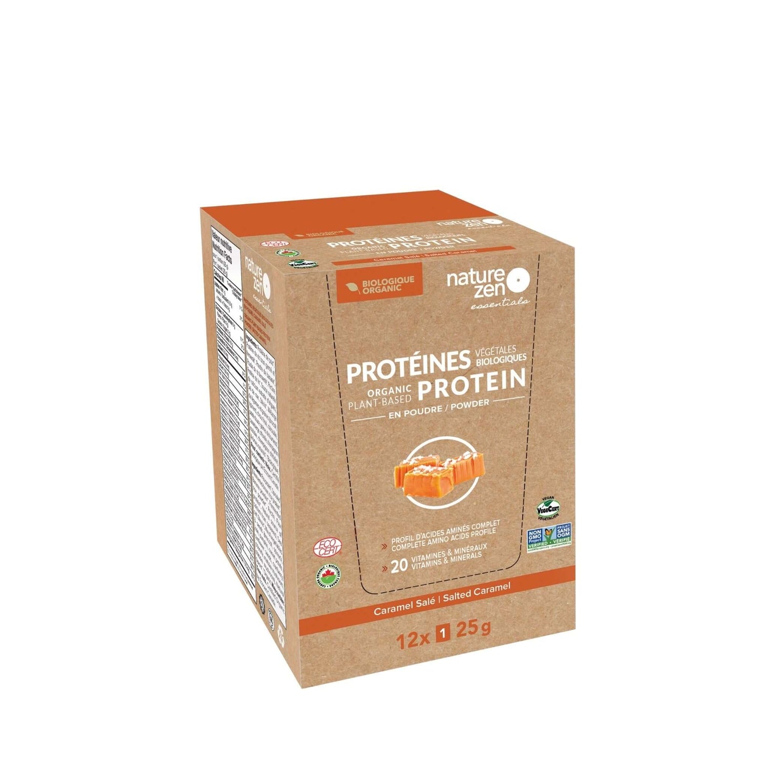 Nature Zen Essentials - Organic Plant-Based Salted Caramel Protein Powder (bag)
