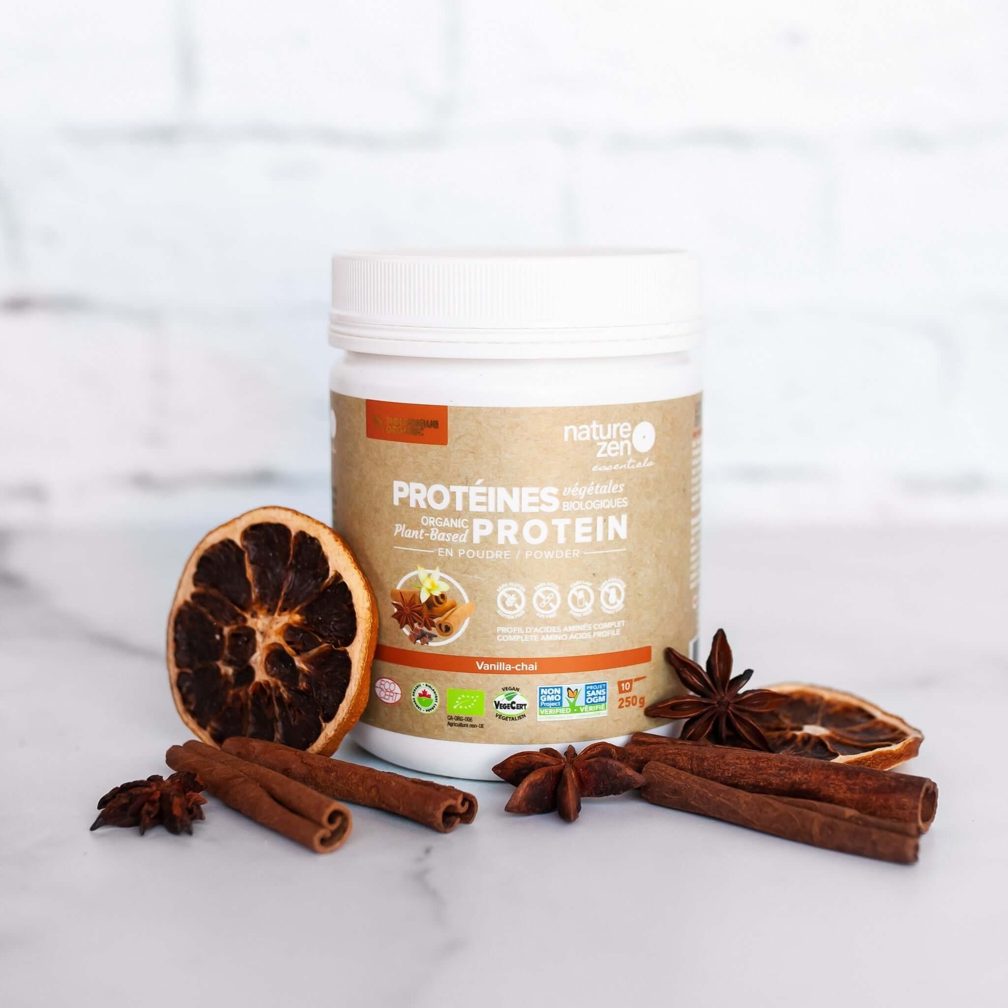 Nature Zen Essentials - Organic Plant-Based Protein Powder - Vanilla Chaï flavor