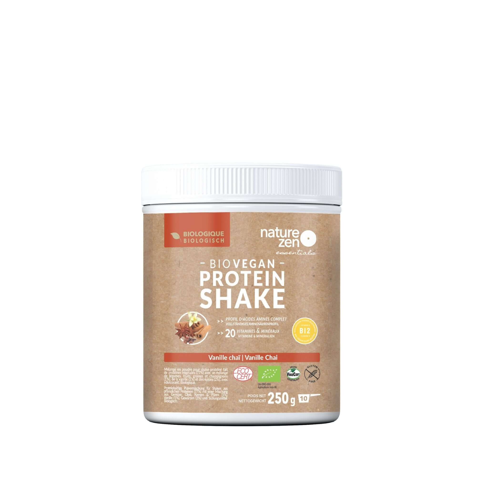 Nature Zen Essentials - Organic Vanilla Chaï Plant-Based Protein Powder (250g)