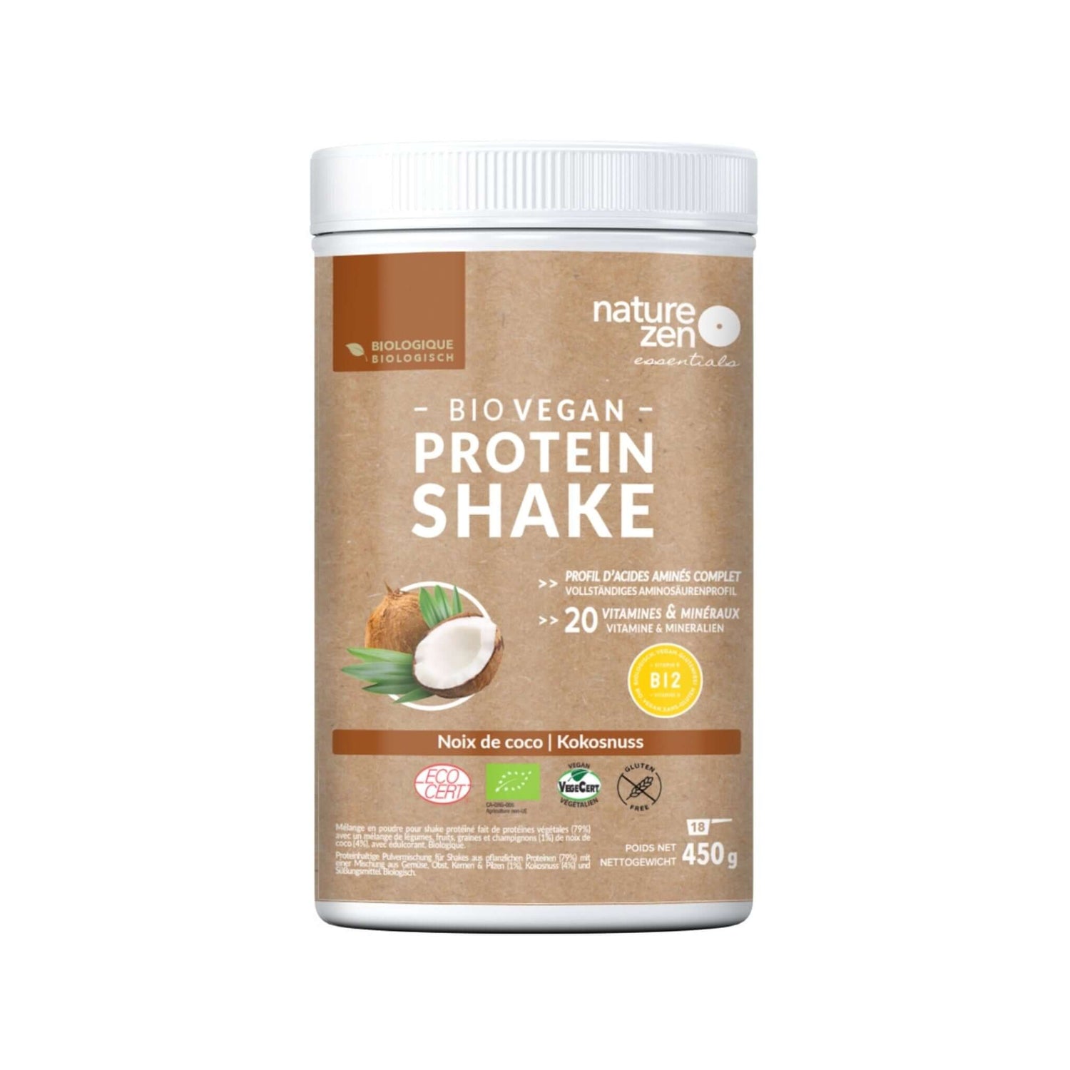 Nature Zen Essentials - Organic Plant-Based Coconut Protein Powder (454g)