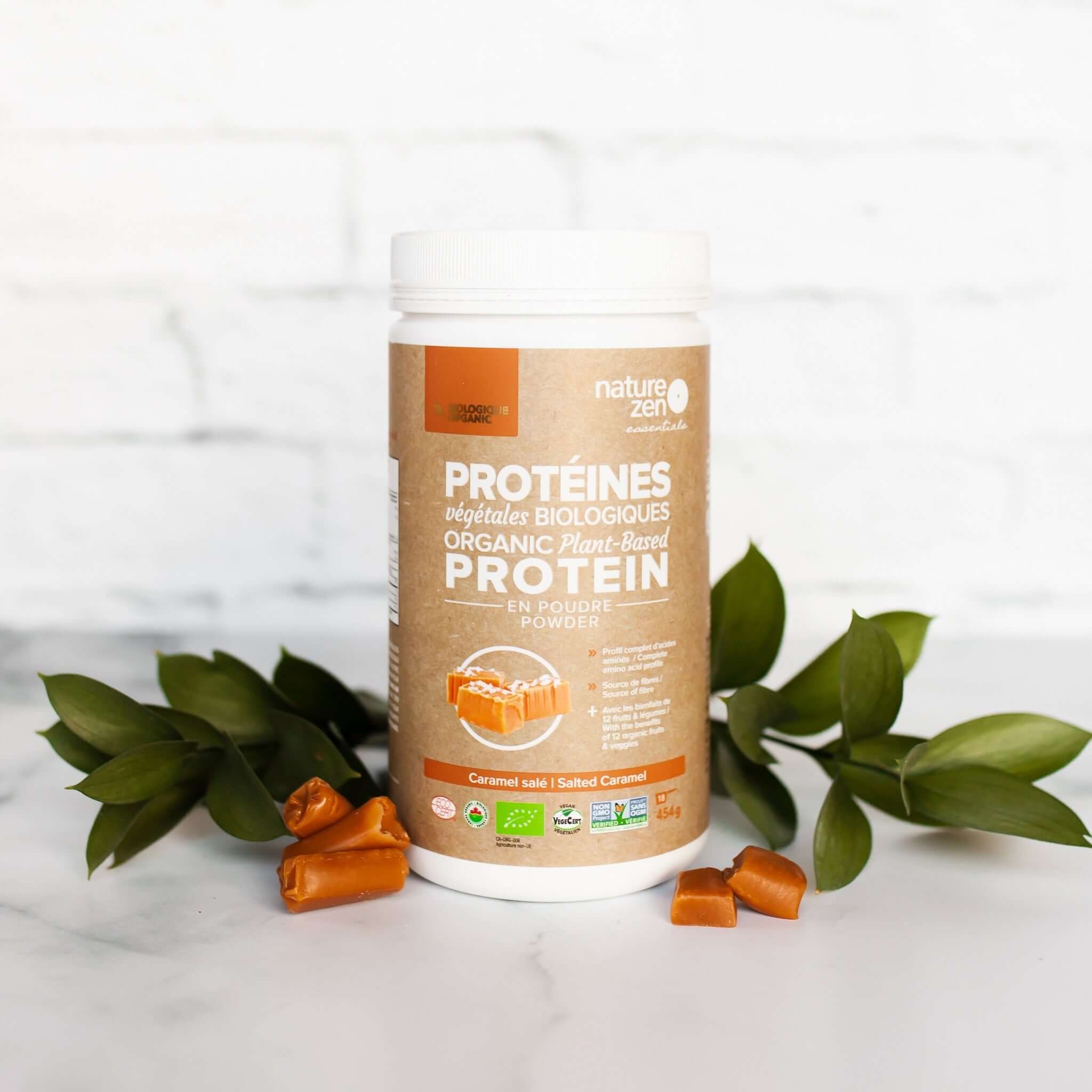 Nature Zen Essentials - Organic Plant-Based Salted Caramel Protein Powder (454g) white kitchen