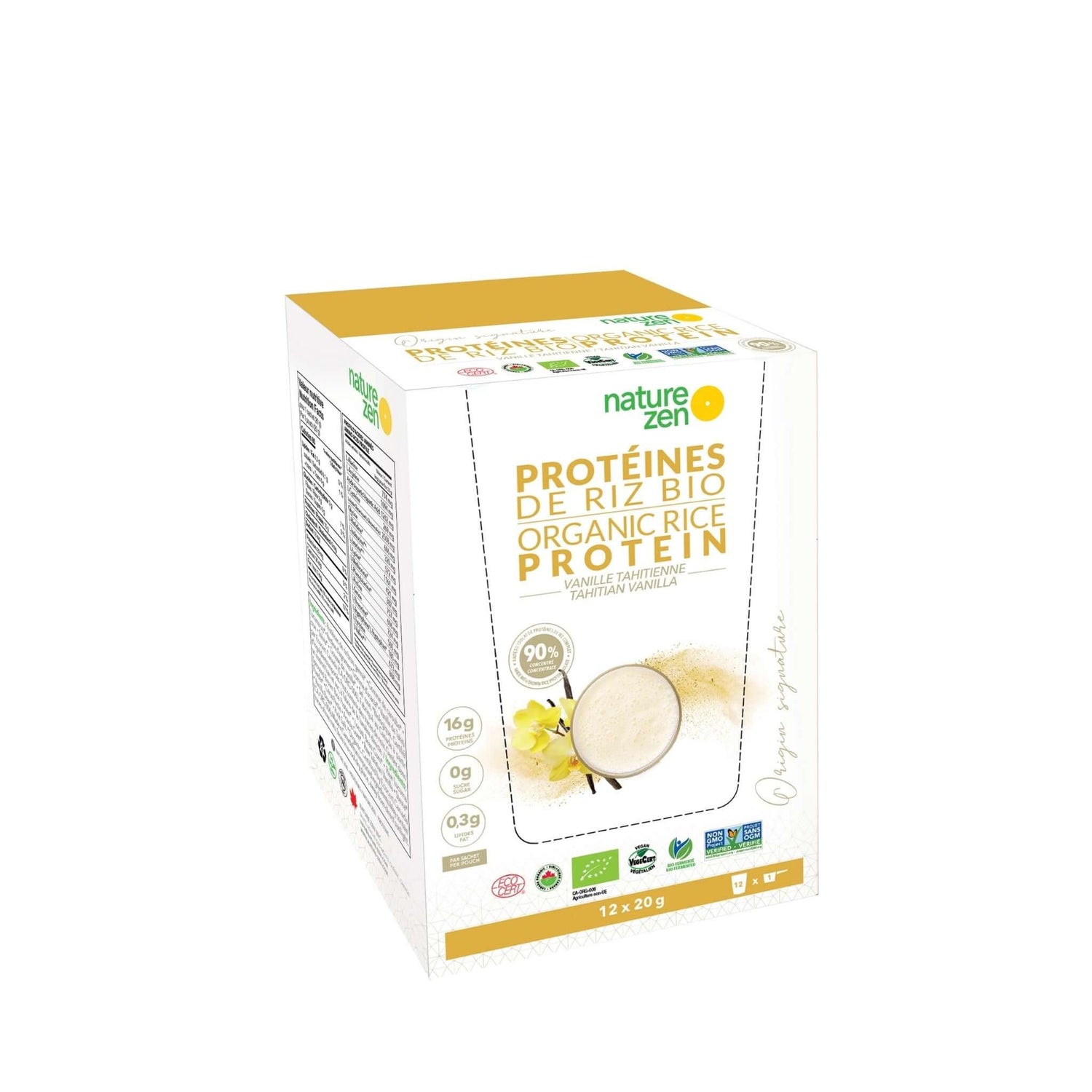 Nature Zen Origin - Organic Rice Protein Powder - Tahitian Vanilla (box)