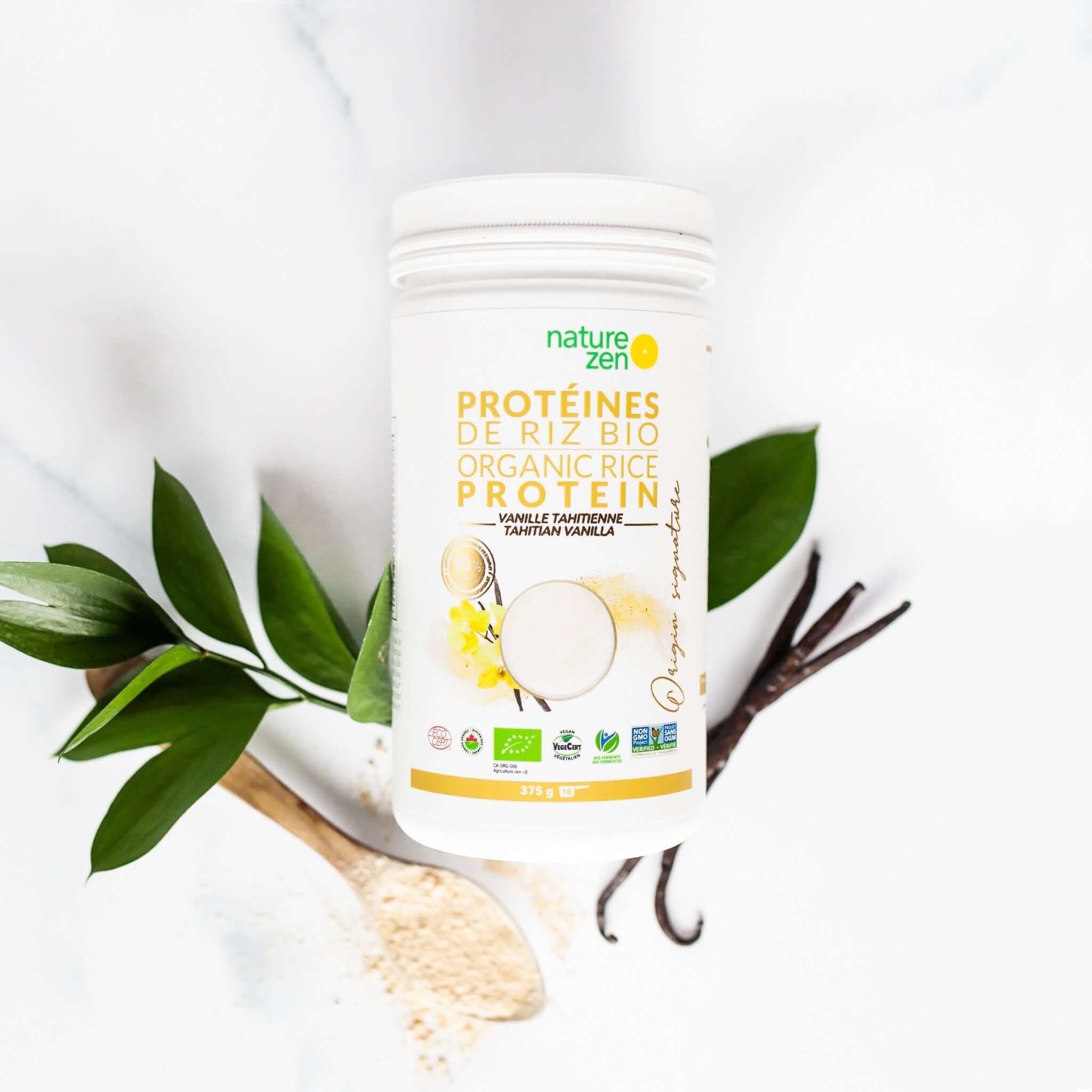 Nature Zen Origin - Organic Rice Protein Powder - Tahitian Vanilla (454g) Vanilla